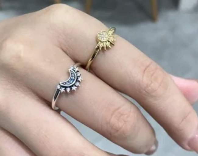 Anillo Sol Y Luna 2 En 1